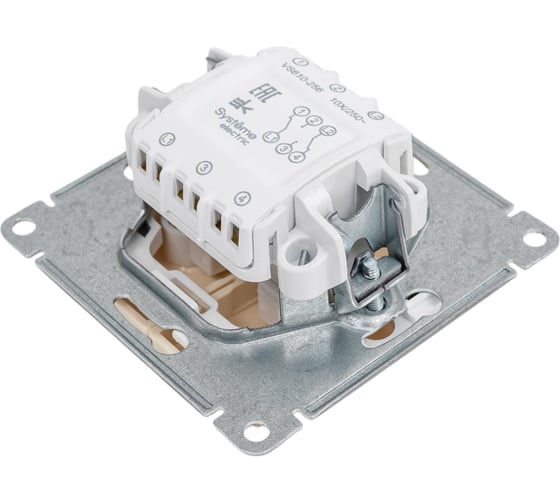2-клавишный переключатель Systeme Electric Wessen 59 слоновая кость 10ах VS610-256-2-86