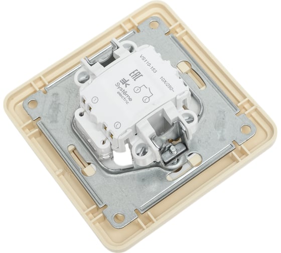 1-клавишный выключатель с подсветкой Systeme Electric Wessen 59 слоновая кость 10а (в сборе с рамкой) VS110-153-28