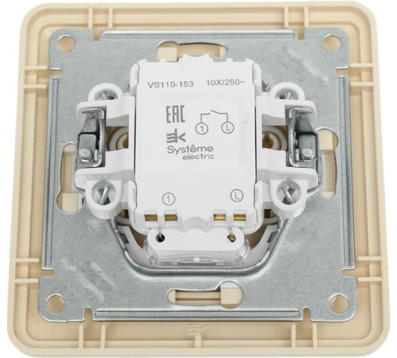 1-клавишный выключатель с подсветкой Systeme Electric Wessen 59 слоновая кость 10а (в сборе с рамкой) VS110-153-28