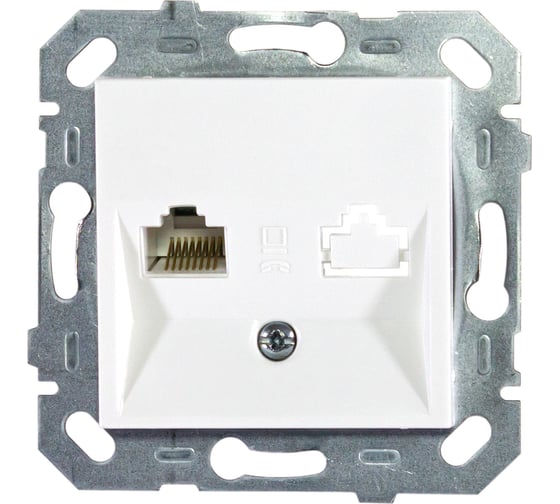 Розетка компьютерная встраиваемая Netelsan RJ45 UTP cat 5e, цвет белый M.U.DAT.30000