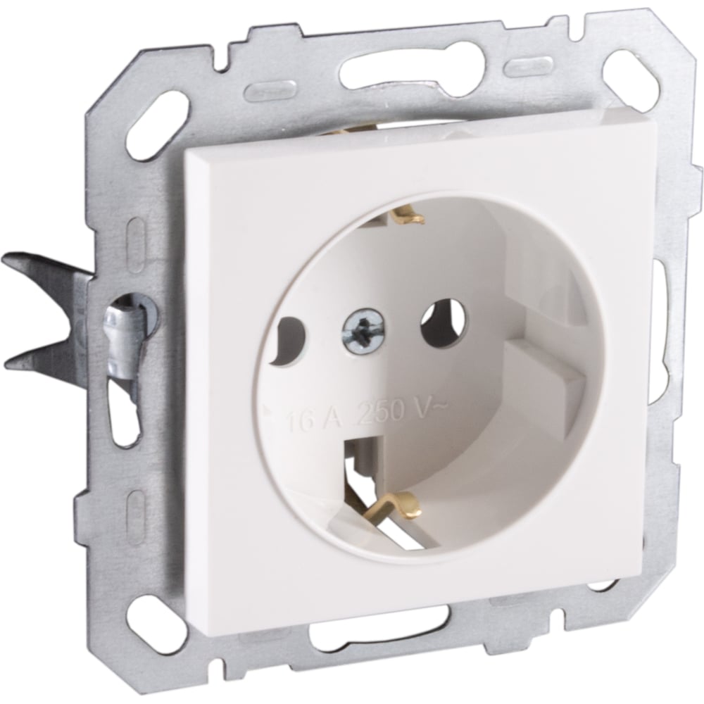 Розетка встраиваемая Netelsan с заземлением 220В 16А, цвет белый M.U ...