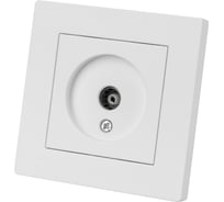 Розетка телевизионная простая TDM ELECTRIC (0-2400мгц, "мама") белая "сенеж" SQ1816-0045