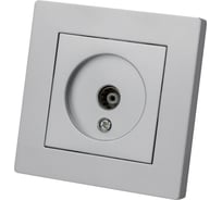 Розетка телевизионная простая TDM ELECTRIC (0-2400мгц, "мама") серебр. металлик "сенеж" SQ1816-0245