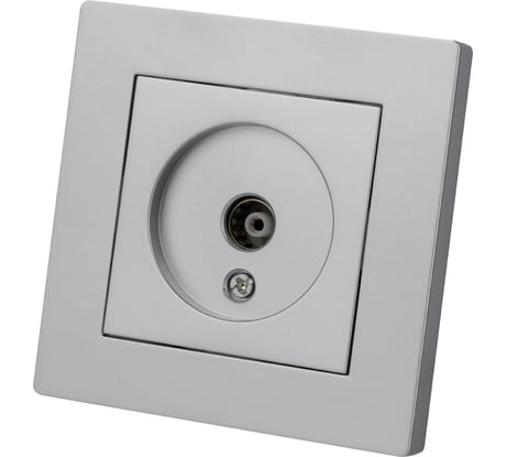 Розетка телевизионная простая TDM ELECTRIC (0-2400мгц, "мама") серебр. металлик "сенеж" SQ1816-0245