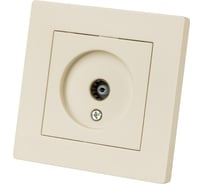 Розетка телевизионная простая TDM ELECTRIC (0-2400мгц, "мама") слоновая кость "сенеж" SQ1816-0145