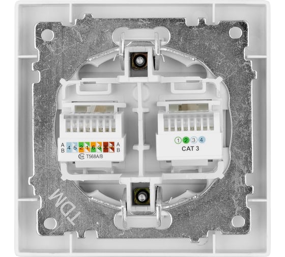 Розетка телефонная rj11 + компьютерная rj45 TDM ELECTRIC серебр. металлик "сенеж" SQ1816-0248