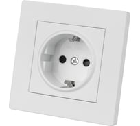 Розетка TDM ELECTRIC 2п+з 16А 250В с защитными шторками белая "сенеж" SQ1816-0033