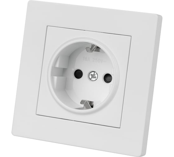 Розетка TDM ELECTRIC 2п+з 16А 250В с защитными шторками белая "сенеж" SQ1816-0033
