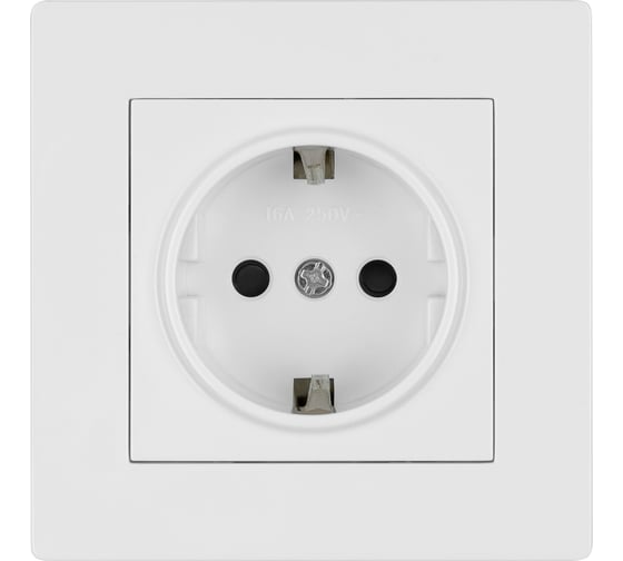 Розетка TDM ELECTRIC 2п+з 16А 250В с защитными шторками белая "сенеж" SQ1816-0033