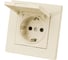 Розетка TDM ELECTRIC 2п+з 16А 250В ip44 с защитными шторками с крышкой слоновая кость "сенеж" SQ1816-0139 1