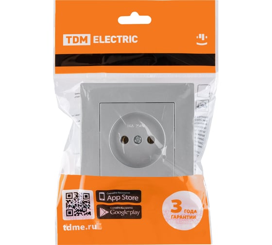 Розетка TDM ELECTRIC 2п 10А 250В серебр. металлик "сенеж" SQ1816-0230