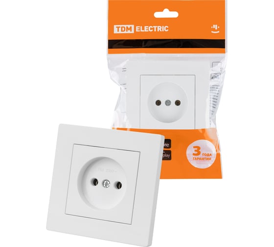 Розетка TDM ELECTRIC 2п 10А 250В белая "сенеж" SQ1816-0030 1