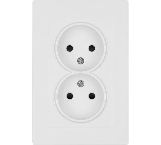 Розетка двойная TDM ELECTRIC 2п 10А 250В с защитными шторками белая "сенеж" SQ1816-0035