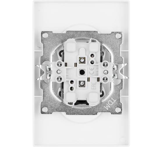 Розетка двойная TDM ELECTRIC 2п 10А 250В с защитными шторками белая "сенеж" SQ1816-0035