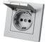Розетка TDM ELECTRIC 2п+з 16А 250В ip44 с защитными шторками с крышкой серебр. металлик "сенеж" SQ1816-0239 1