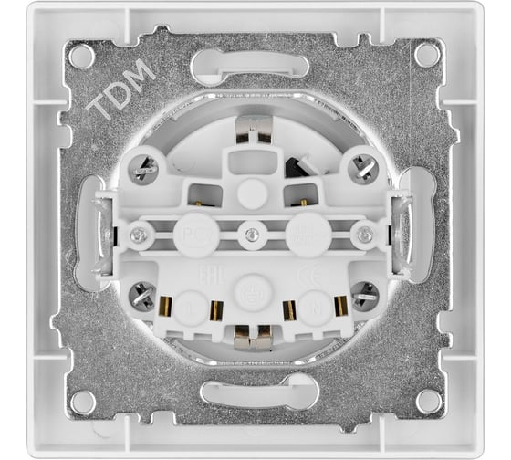 Розетка TDM ELECTRIC 2п+з 16А 250В с защитными шторками серебр. металлик "сенеж" SQ1816-0233