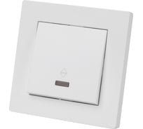 Выключатель 1 клавишный на 2 направления TDM с подсветкой 10А белый "сенеж" SQ1816-0017