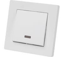 Выключатель 1 клавишный TDM с подсветкой 10А белый "сенеж" SQ1816-0013