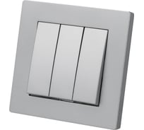 Выключатель 3-х клавишный TDM 10А серебр. металлик "сенеж" SQ1816-0212