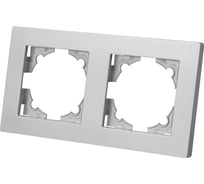 Рамка 2-х постовая TDM ELECTRIC серебр. металлик "сенеж" SQ1816-0255