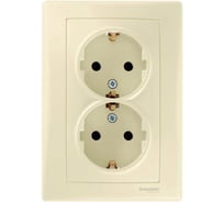 Розетка Systeme Electric 2-м СП Sedna с заземлением, без защитных шторок, бежевый SchE SDN3000647