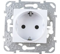 Механизм розетки Systeme Electric 1-м СП UNICA с заземлением, белая SchE MGU5.036.18ZD
