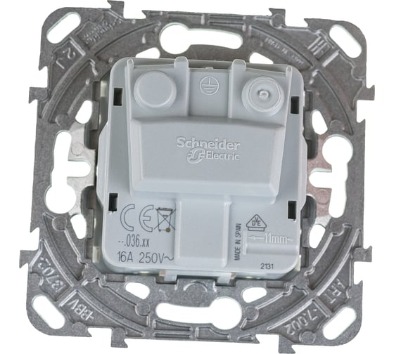 Механизм розетки Systeme Electric 1-м СП UNICA с заземлением, белая SchE MGU5.036.18ZD