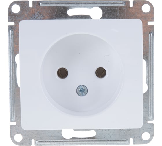 Механизм розетки Systeme Electric 1-м GLOSSA без заземления, белая SchE GSL000141