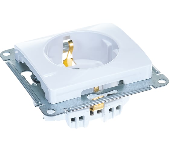Механизм розетки Systeme Electric 1-м GLOSSA с заземлением, белая SchE GSL000143