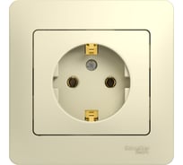 Розетка Systeme Electric 1-м GLOSSA с заземлением, бежевая SchE GSL000242