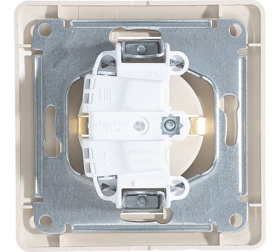Розетка Systeme Electric 1-м GLOSSA с заземлением, бежевая SchE GSL000242