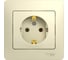 Розетка Systeme Electric 1-м GLOSSA с заземлением, бежевая SchE GSL000242 1