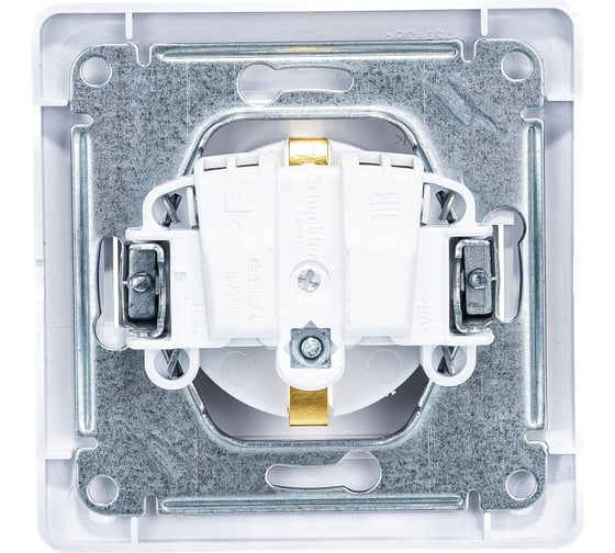 Розетка Systeme Electric 1-м GLOSSA с заземлением, белая SchE GSL000142