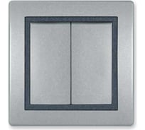 Выключатель 2-клавишный Aling-conel PRESTIGE 10AX 250V серебро-графит-серебро /арт. / 606.S2S