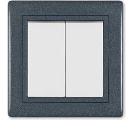 Выключатель 2-клавишный Aling-conel PRESTIGE 10AX 250V графит-графит-белый /арт. / 606.220