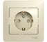 Розетка Systeme Electric 1-м GLOSSA с заземлением, защитные шторки, бежевая SchE GSL000244 2