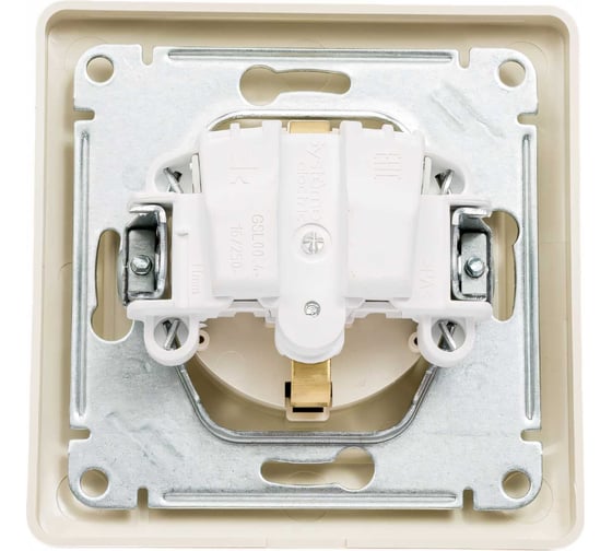 Розетка Systeme Electric 1-м GLOSSA с заземлением, защитные шторки, с крышкой IP20 бежевый SchE GSL000246