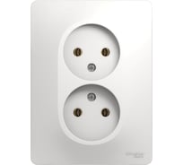 Розетка двойная Systeme Electric (Schneider Electric) GLOSSA, без заземления, белый GSL000120