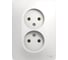 Розетка двойная Systeme Electric (Schneider Electric) GLOSSA, без заземления, белый GSL000120 1