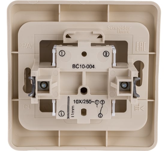 Переключатель Systeme Electric 1-клавишный СП Этюд 10А кремовый SchE BC10-004K
