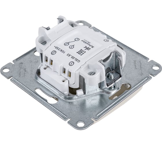Механизм переключателя Systeme Electric 1-клавишный GLOSSA с подсветкой,бежевый SchE GSL000263