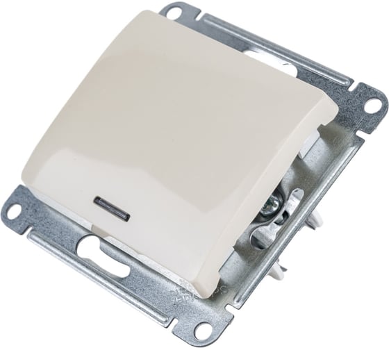 Механизм переключателя Systeme Electric 1-клавишный GLOSSA с подсветкой,бежевый SchE GSL000263