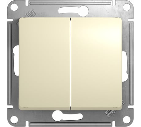 Механизм переключателя 2-клавишный Systeme Electric (Schneider Electric) GLOSSA, бежевый, арт. GSL000265