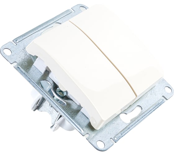 Механизм переключателя Systeme Electric 2-клавишный GLOSSA бежевый SchE GSL000265
