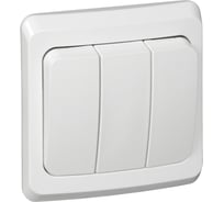 Выключатель Systeme Electric 3-клавишный СП Этюд 10А белый SchE BC10-003B