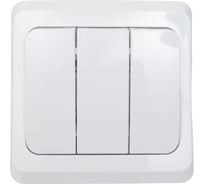 Выключатель Systeme Electric 3-клавишный СП Этюд 10А белый SchE BC10-003B