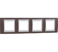 Горизонтальная рамка 4-ая Schneider Electric Unica Хамелеон Лиловый/Белый MGU6.008.876