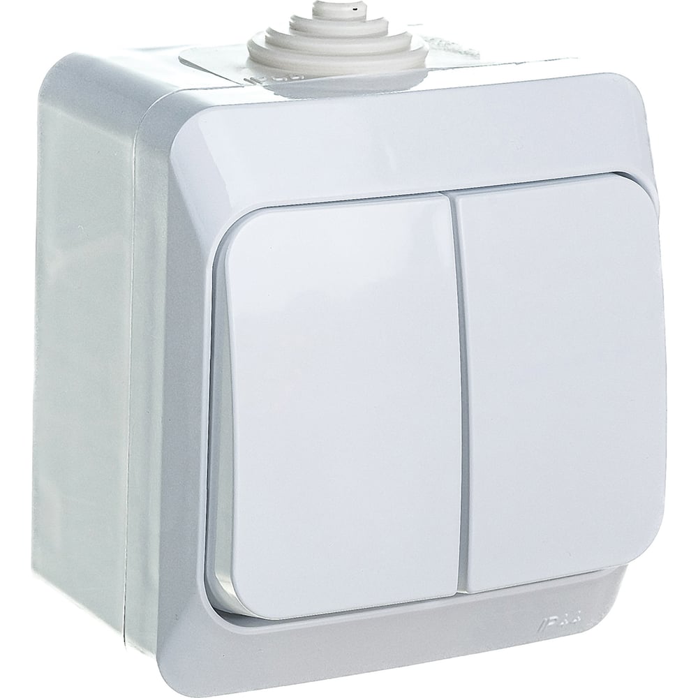 Выключатель Systeme Electric 2-клавишный, ОП Этюд 10А IP44 белый SchE ...