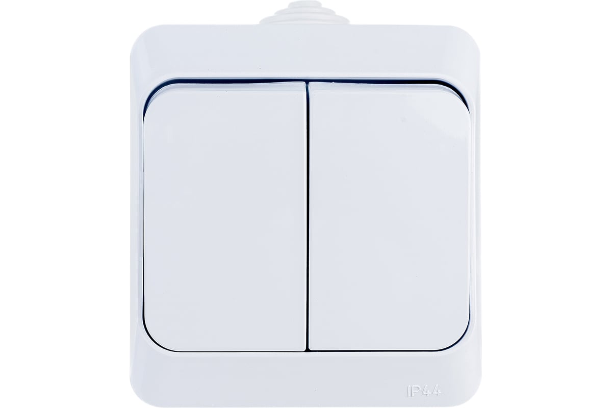 Выключатель Systeme Electric 2-клавишный, ОП Этюд 10А IP44 белый SchE ...
