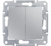Механизм выключателя Systeme Electric 2-клавишный Sedna алюминий SchE SDN0300160